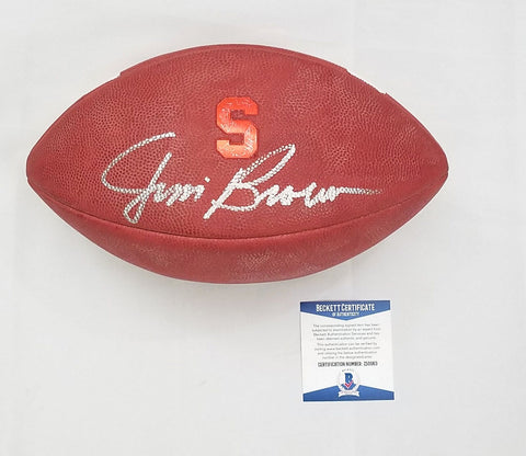 Jim Brown Autographed Syracuse Nike NCAA Football Beckett Authenticated