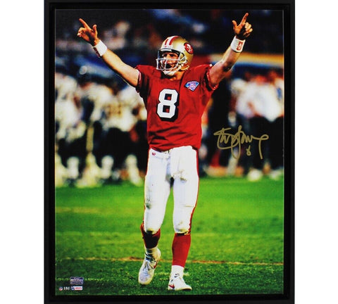 Steve Young Signed San Francisco 49ers Framed 16x20 NFL Stretched Canvas - SB