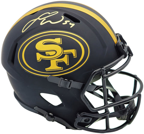 FRED WARNER AUTOGRAPHED 49ERS ECLIPSE BLACK FULL SIZE HELMET BECKETT 231909