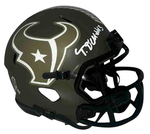 TANK DELL AUTOGRAPHED HOUSTON TEXANS SALUTE TO SERVICE MINI HELMET BECKETT