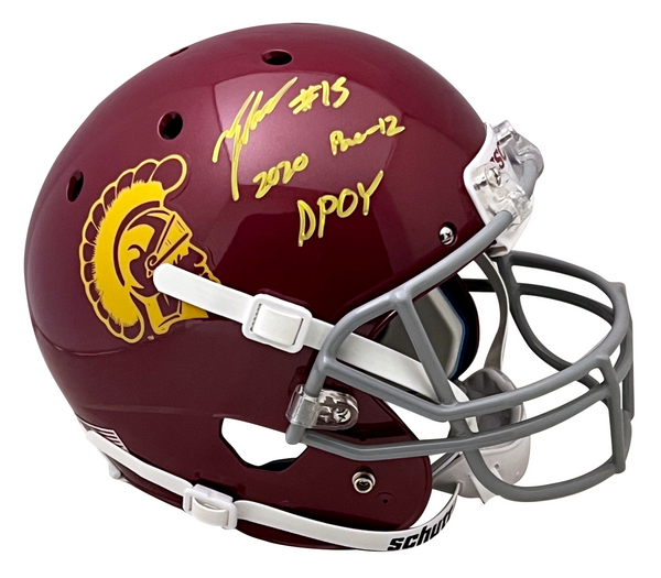 TALANOA HUFANGA SIGNED USC TROJANS FULL SIZE HELMET W/ 2020 PAC-12 DPOY