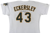 Athletics Dennis Eckersley Signed White Russell Athletic Jersey BAS #X71279