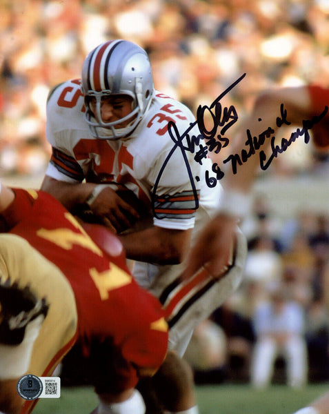 Jim Otis Signed Ohio State Buckeyes 8x10 Photo 68 National Champs BAS 47276