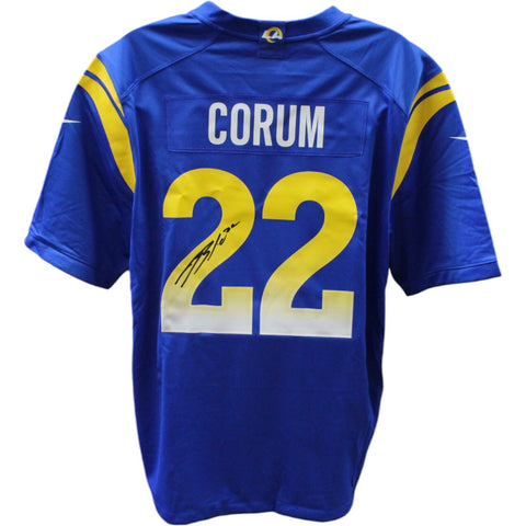 Blake Corum Autographed Los Angeles Rams Nike Blue Jersey Beckett 48038