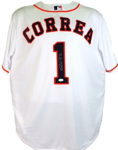 Carlos Correa Autographed Houston Astros Majestic Jersey-JSA W *Silver