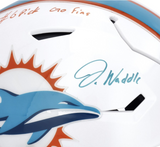 Jaylen Waddle Autographed "Go Fins" Authentic Speed Flex Helmet Fanatics LE 17