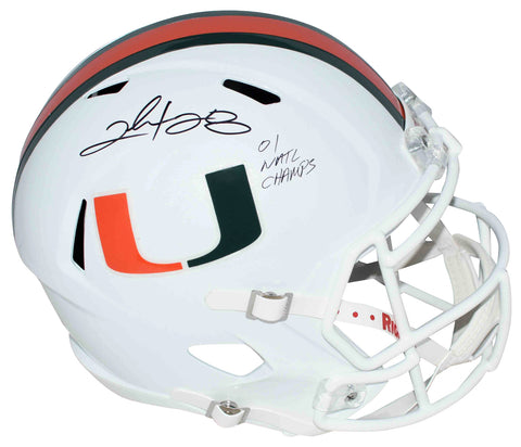 CLINTON PORTIS SIGNED MIAMI HURRICANES FULL SIZE SPEED HELMET W/ 01 NATL CHAMPS