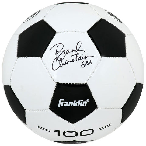 Brandi Chastain Signed Franklin Black & White Size 5 Soccer Ball -(SCHWARTZ COA)