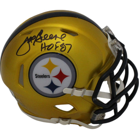 Joe Greene Autographed Pittsburgh Steelers Flash Mini Helmet Beckett 38883