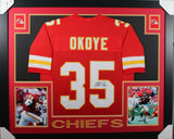 CHRISTIAN OKOYE (Chiefs red SKYLINE) Signed Autographed Framed Jersey JSA