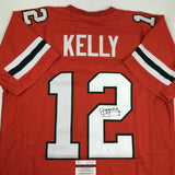 Autographed/Signed JIM KELLY Miami Orange College Football Jersey JSA COA Auto