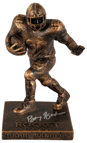 Barry Sanders Signed Lions Rocket Mortgage Replica Football Statue -SCHWARTZ COA