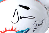 J. Waddle, Tyreek Hill Autographed Dolphins F/S Speed Helmet- Fanatics/ Beckett