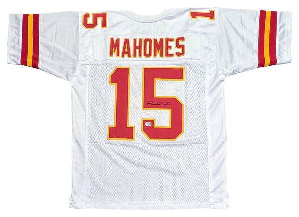 KANSAS CITY CHIEFS PATRICK MAHOMES SIGNED AUTOGRAPHED #15 WHITE JERSEY BECKETT