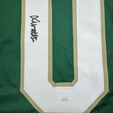 Framed Autographed/Signed Xavier Watts 35x39 Notre Dame Green Jersey JSA COA