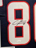 FRAMED HOUSTON TEXANS ANDRE JOHNSON AUTOGRAPHED SIGNED JERSEY JSA COA