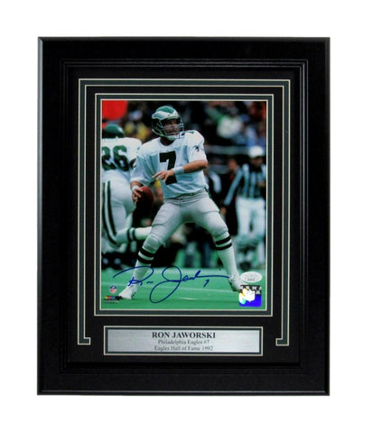 Ron Jaworski Autographed 8x10 Photo Philadelphia Eagles Framed JSA 177257