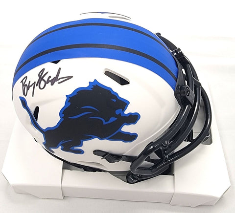 Barry Sanders Signed Detroit Lions Lunar Eclipse Mini Helmet Beckett Witnessed