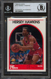 76ers Hersey Hawkins Authentic Signed 1989 Hoops #137 Card BAS Slabbed