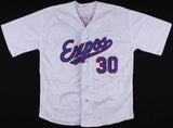 Tim Raines Signed Montreal Expos Jersey (Leaf COA) 7x All-Star (1981-1987) O.F.