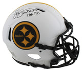 Steelers Jack Lambert HOF 90 Signed Lunar Full Size Speed Proline Helmet BAS Wit