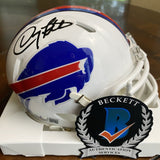 DOUG FLUTIE SIGNED AUTOGRAPHED BUFFALO BILLS MINI HELMET BECKETT