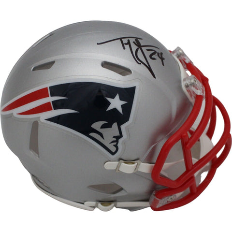 Ty Law Autographed/Signed New England Patriots Mini Helmet Beckett 44383