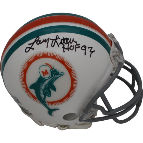 Larry Little Signed Miami Dolphins TB 1972 VSR4 Mini Helmet HOF Beckett 46041