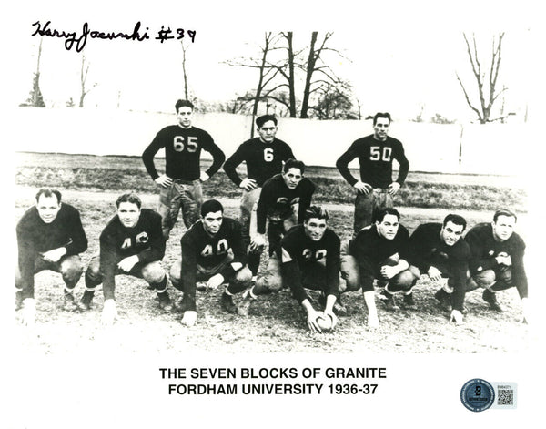 Harry Jacunski Autographed Fordham University 8x10 Photo Beckett 47301