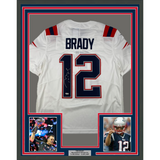 Framed Autographed Tom Brady 33x42 Patriots Authentic Nike Jersey Fanatics LOA