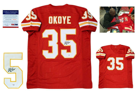 Christian Okoye SIGNED Jersey - PSA/DNA - Kansas City Chiefs Autographed