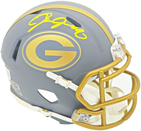 JOSH JACOBS AUTOGRAPHED PACKERS SLATE GRAY SPEED MINI HELMET BECKETT 230062