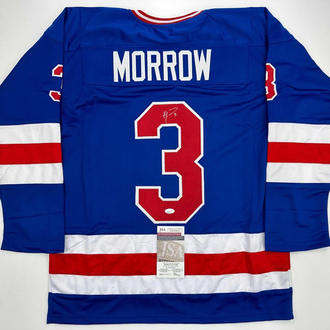 Autographed/Signed Ken Morrow Blue Team USA Miracle On Ice 1980 Jersey JSA COA