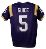 Derrius Guice Autographed/Signed LSU Tigers XL Purple Jersey JSA 21988