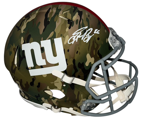 SAQUON BARKLEY SIGNED NEW YORK GIANTS CAMO AUTHENTIC SPEED HELMET BECKETT