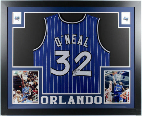 Shaquille O'Neal Signed Orlando Magic 35"x 43" Framed Blue Jersey (Beckett COA)