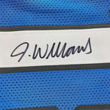 Framed Autographed/Signed Jameson Williams 33x42 Detroit Blue Jersey JSA COA