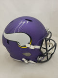 JJ McCARTHY SIGNED MINNESOTA VIKINGS F/S SPEED REPLICA HELMET BECKETT QR