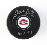 Steve Shutt Signed Montreal Canadien Logo Hockey Puck Inscribed "HOF '93" (COJO)