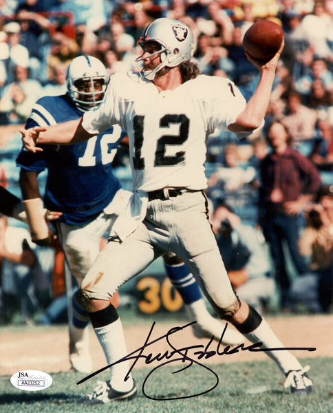 Ken Stabler Autographed/Signed Oakland Raiders 8x10 Photo JSA 48548