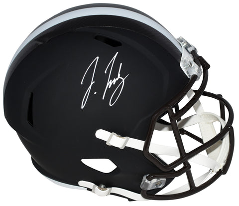 JERRY JEUDY SIGNED CLEVELAND BROWNS FLAT BLACK FULL SIZE SPEED HELMET BECKETT