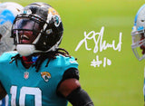 Laviska Shenault Autographed Jaguars Celebrating 8x10 HM Photo- Beckett W *White