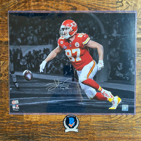 Travis Kelce Autographed Signed Kansas City Chiefs 16x20 Photo Beckett