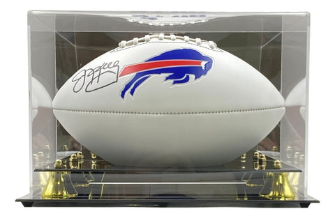 Jim Kelly Signed Buffalo Bills Logo Football BAS w/ Case