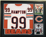 FRAMED DAN HAMPTON AUTOGRAPHED SIGNED INSCRIBED CHICAGO BEARS JERSEY JSA COA