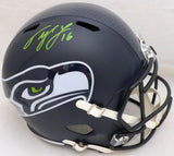 TYLER LOCKETT AUTOGRAPHED SEAHAWKS FULL SIZE SPEED HELMET GREEN MCS HOLO 182241