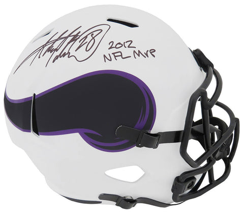 Adrian Peterson Signed Vikings Lunar Eclipse Riddell FS Rep Helmet w/MVP -SS COA