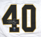 Mike Alstott Autographed White College Style Jersey-Beckett W Hologram *Silver