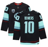 MATT BENIERS Autographed "1st Kraken Draft Pick" Authentic Navy Jersey FANATICS