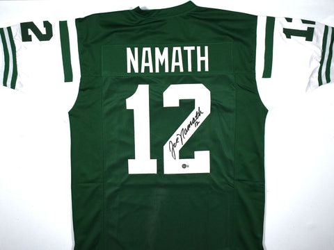 Joe Namath Autographed Green Pro Style Jersey - Beckett Hologram *Black